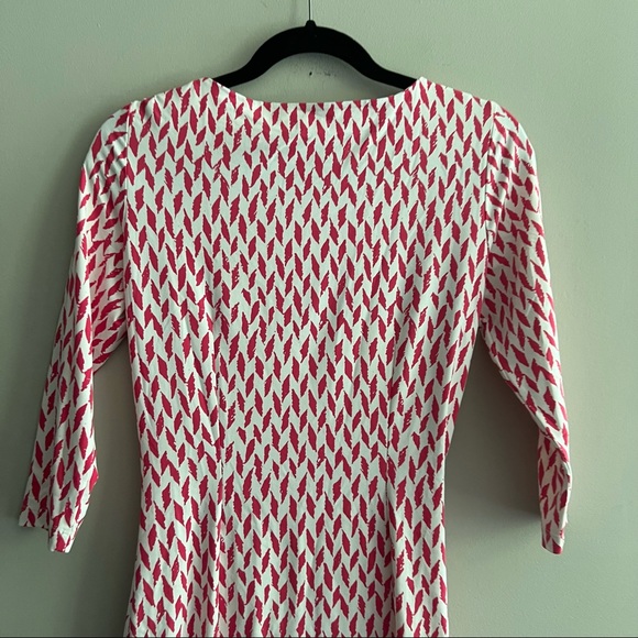 J. McLaughlin Dark Pink and White Sage Dress Size XS - Picture 6 of 8